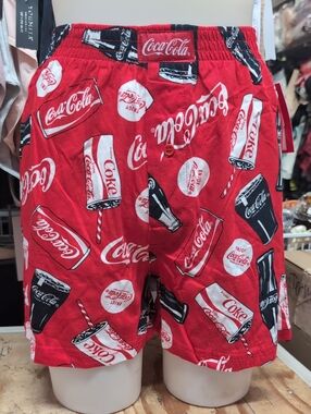 Coca-Cola Red, White & Black Soda Print Lounge Shorts